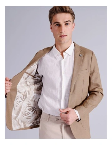 Carlos Linen Blazer in Brown