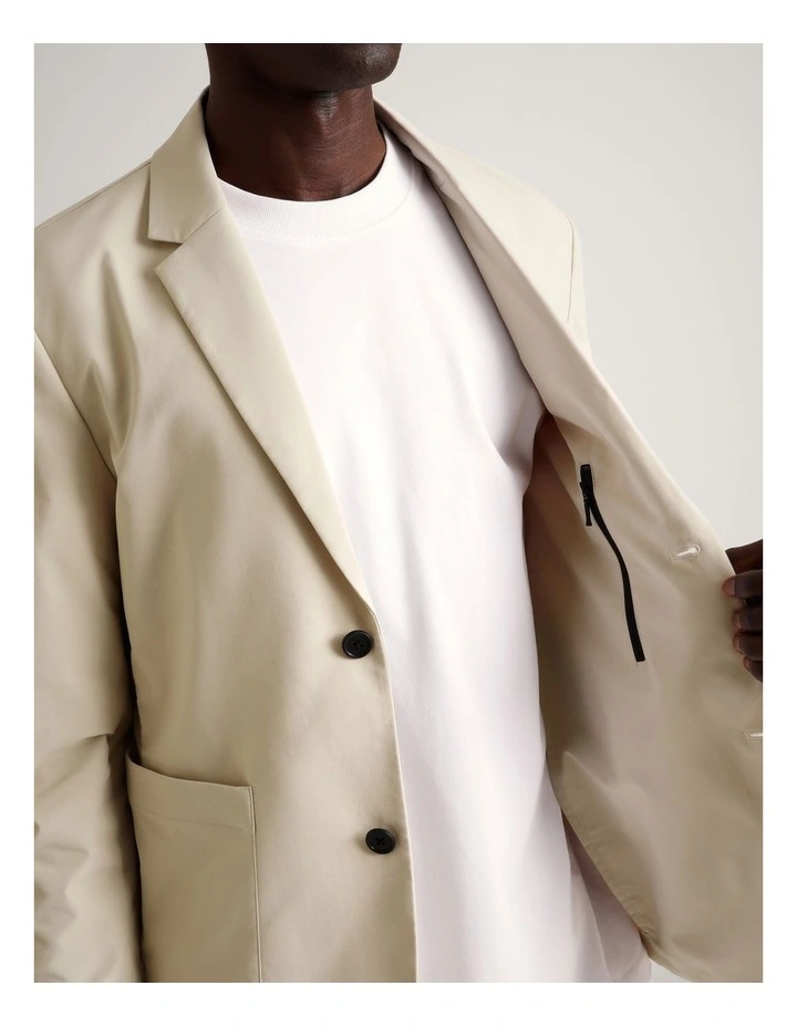 Jet-Setter Water Resistant Tech Blazer in Ecru image 4