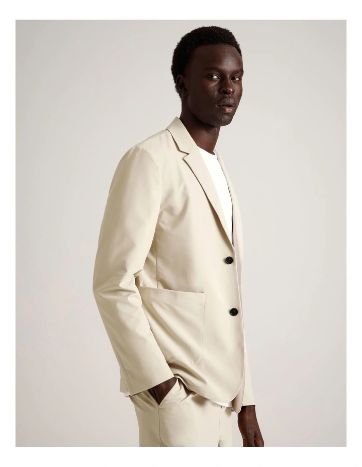 Jet-Setter Water Resistant Tech Blazer in Ecru image 5