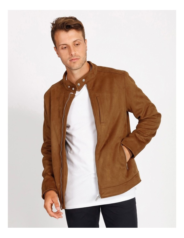 Blaq Leo Sueded Biker Jacket Tobacco Myer