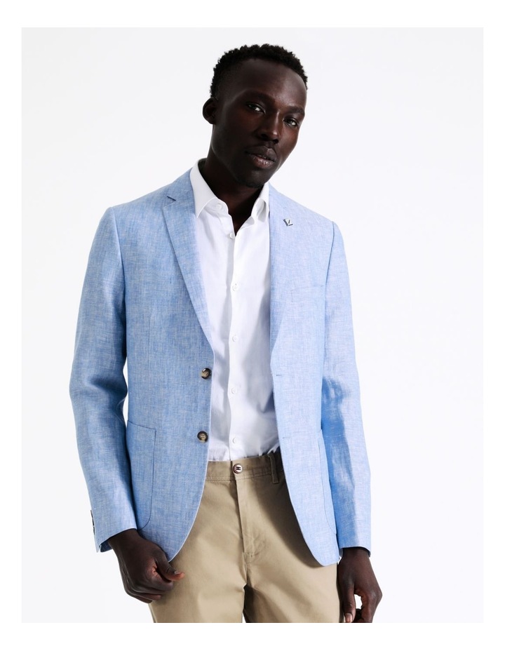 black with blue blazer