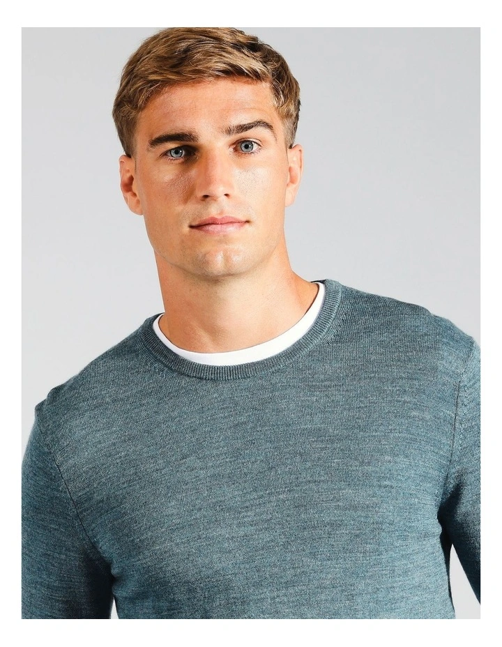 Australian Merino Crew Neck Knit in Blue image 3