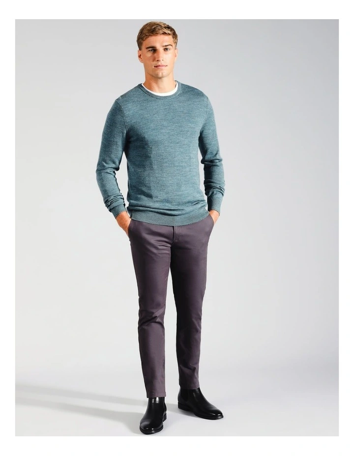 Australian Merino Crew Neck Knit in Blue image 4