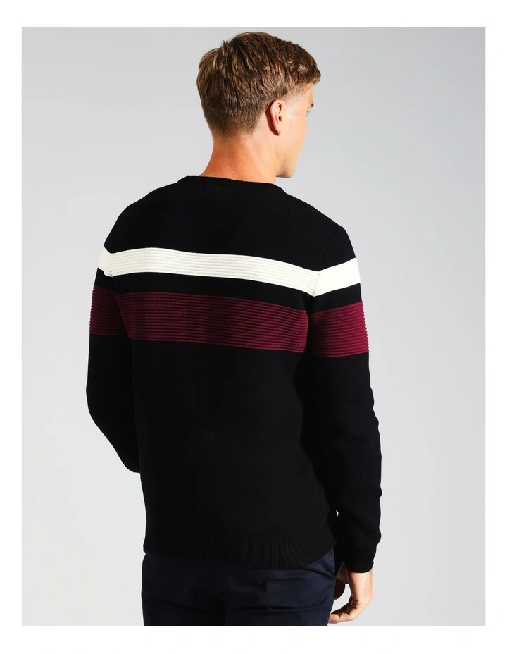 Ethan Engineered Stripe Knit in Red image 5