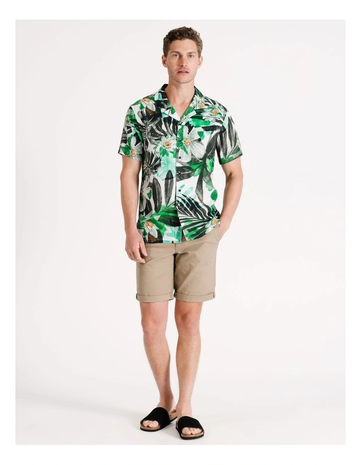 Tripp Abstract Print Short Sleeve Viscose Shirt in Multicolour image 3