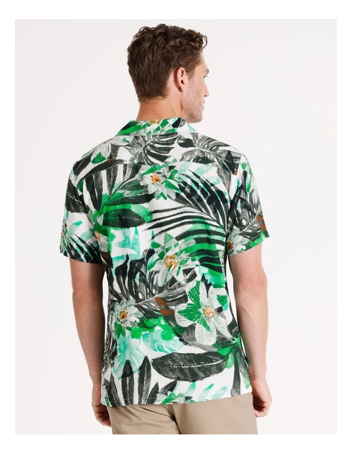 Tripp Abstract Print Short Sleeve Viscose Shirt in Multicolour image 5