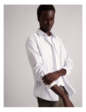 Spencer Striped Long Sleeve Shirt in Green