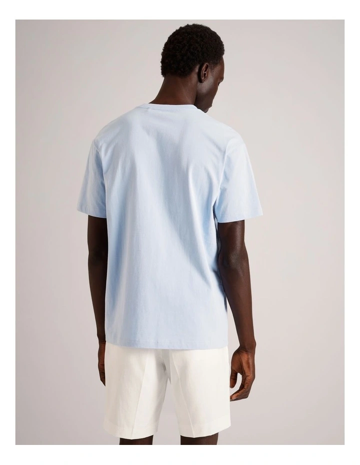 Carson Embroidered Print Short Sleeve T-Shirt in Light Blue image 5