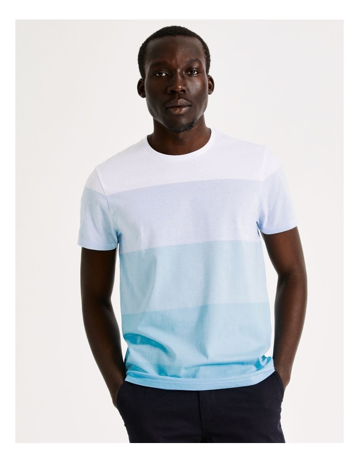 Sahara Block Stripe Tee Light Blue