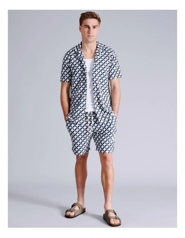 Pascal Textured Knit Short in Blue