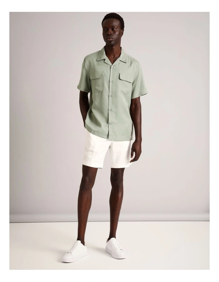Louis Front Pleat Short in Ecru image 2