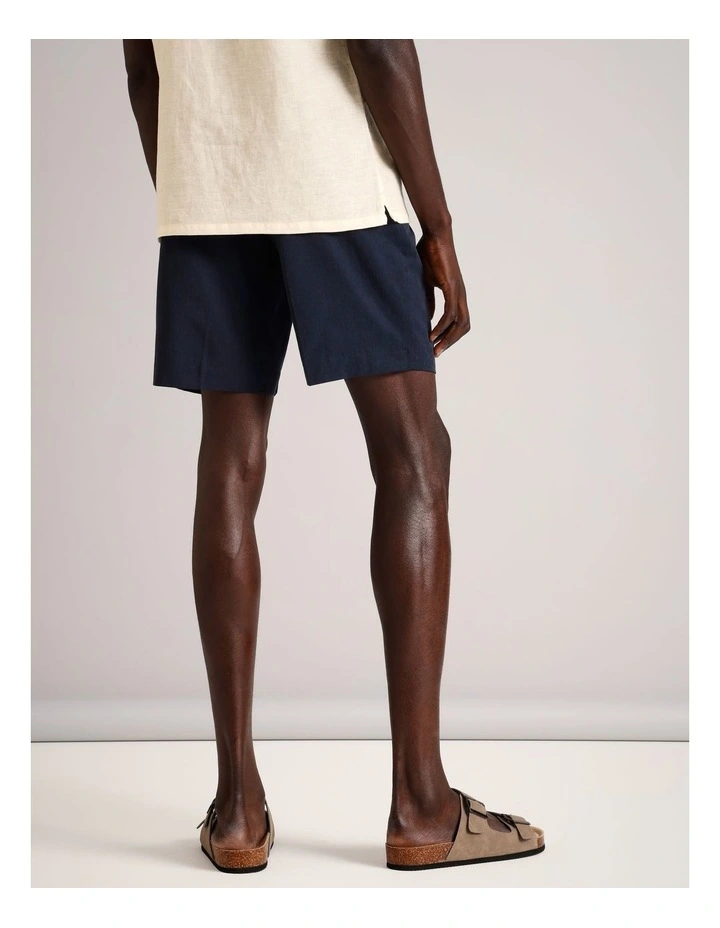 Louis Front Pleat Short in Navy image 4