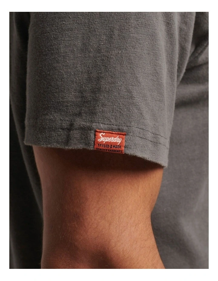 Script Indigo Workwear T-shirt in Charcoal image 3