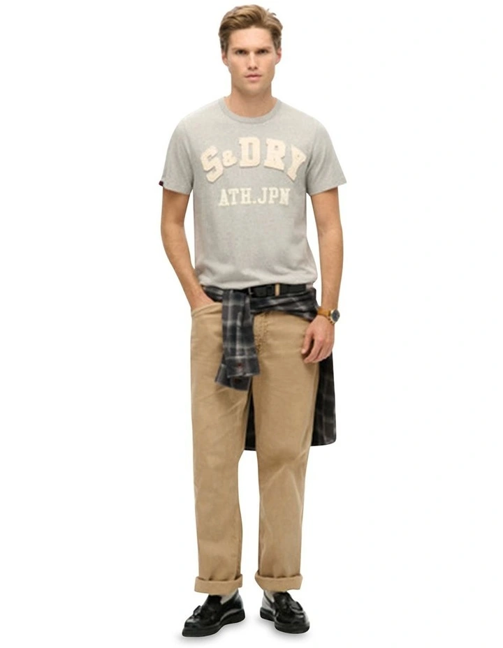 Vintage Athletic Short Sleeves Tee in Light Grey Marl image 6