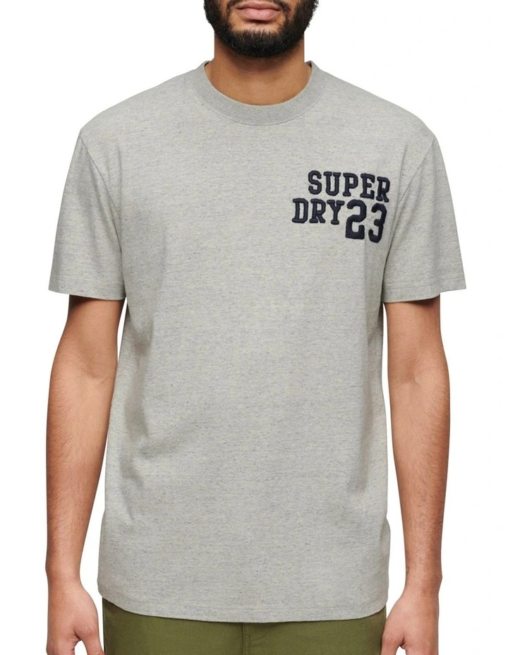 Embroidered Superstate Logo Tee in Grey Fleck Marle image 1