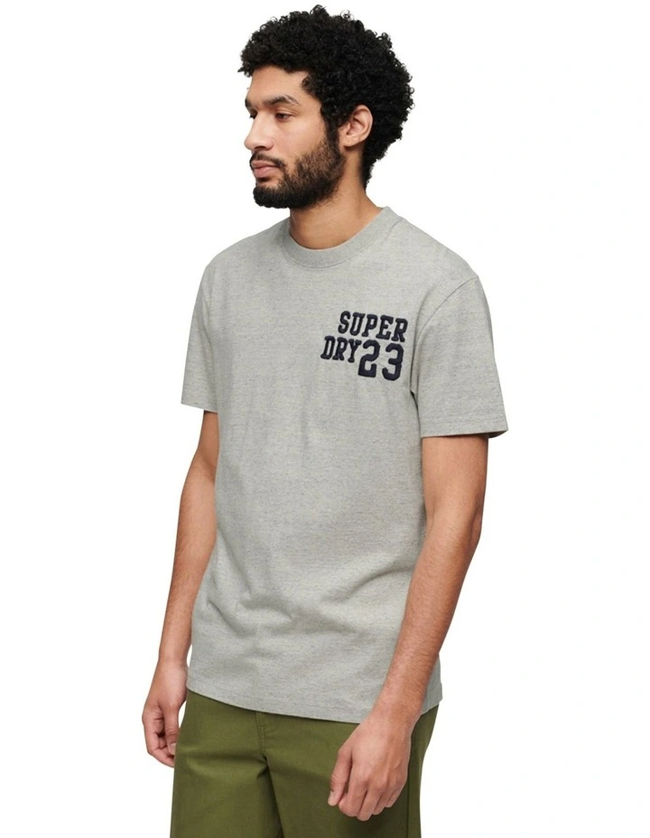 Embroidered Superstate Logo Tee in Grey Fleck Marle image 2