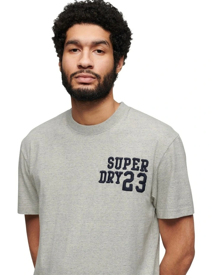 Embroidered Superstate Logo Tee in Grey Fleck Marle image 3