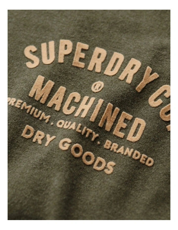 Workwear Flock Graphic T-shirt in Khaki Marle image 3
