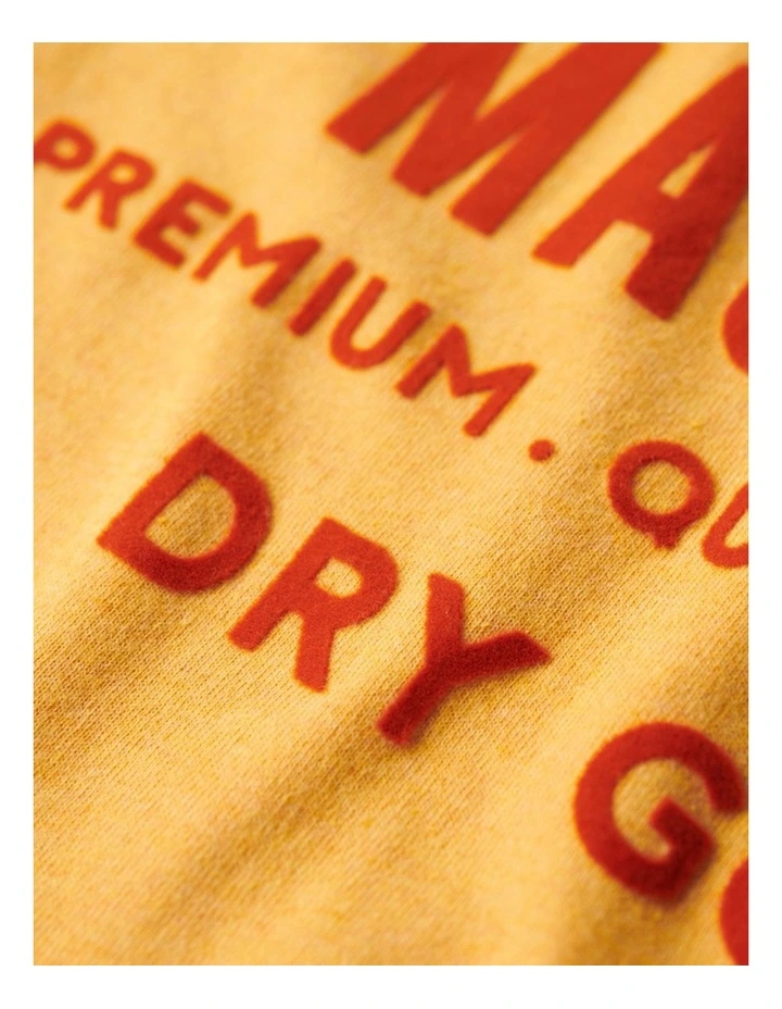Workwear Flock Graphic T Shirt in Amber Yellow Marle image 4