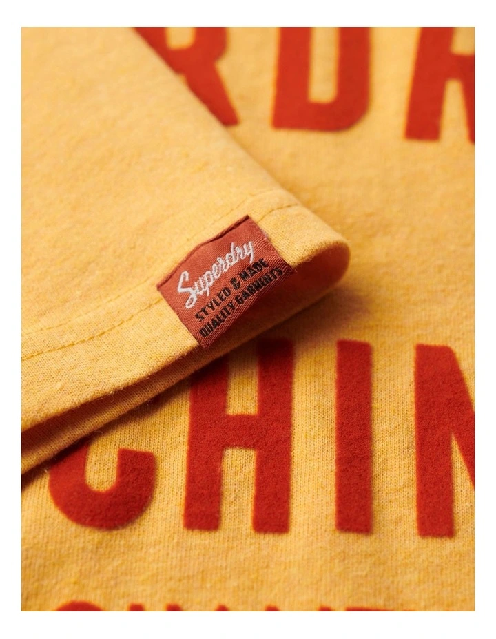 Workwear Flock Graphic T Shirt in Amber Yellow Marle image 5