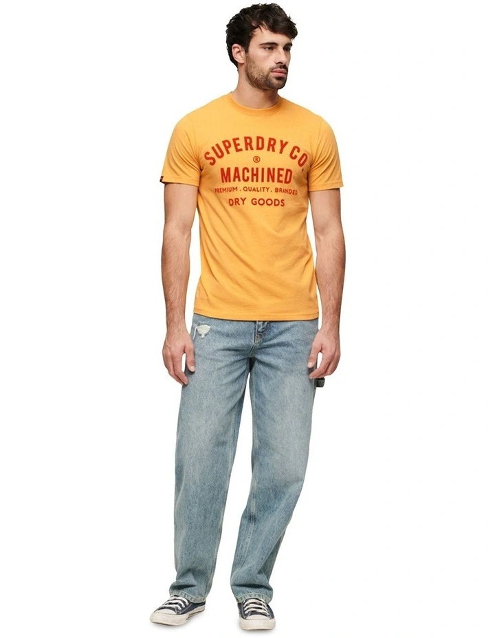 Workwear Flock Graphic T Shirt in Amber Yellow Marle image 6