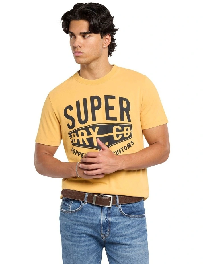 Copper Label Graphic Tee in Winter Gold image 1