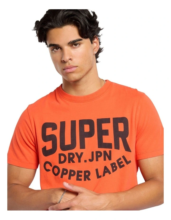 Copper Label Graphic Tee in Bold Orange image 3