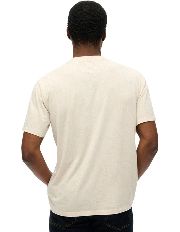 Machined Goods Workwear Tee in Oat Cream Marl image 2