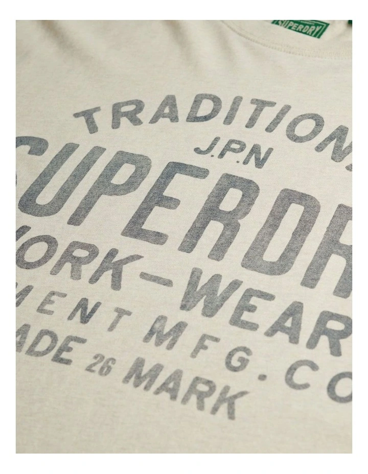 Machined Goods Workwear Tee in Oat Cream Marl image 5