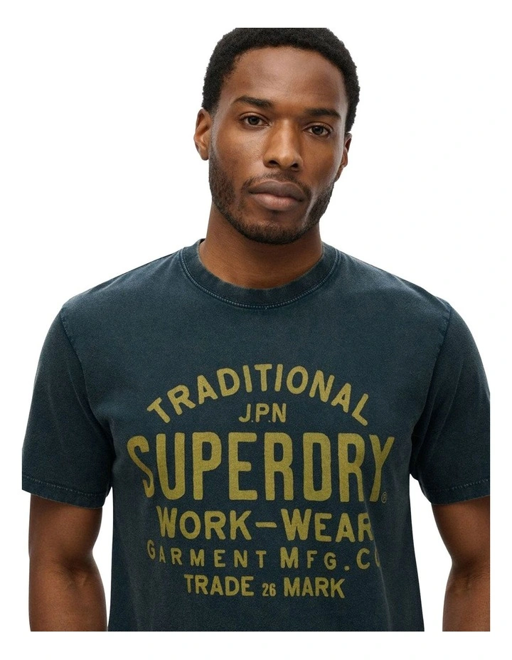 Machined Goods Workwear Tee in Eclipse Navy image 3