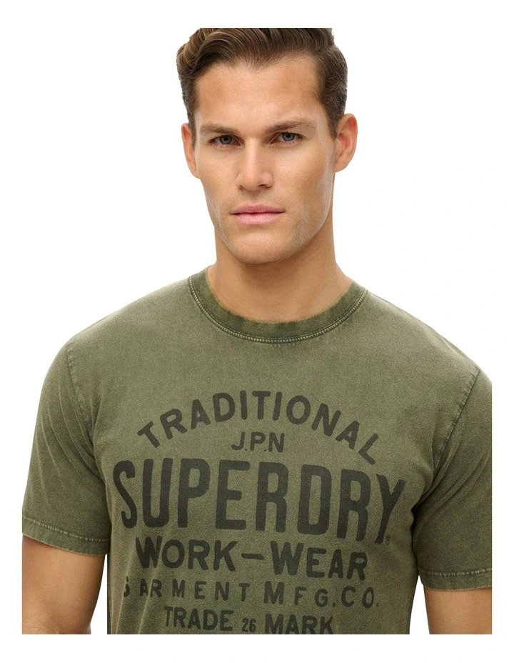Machined Goods Workwear Tee in Sea Spray Green image 3