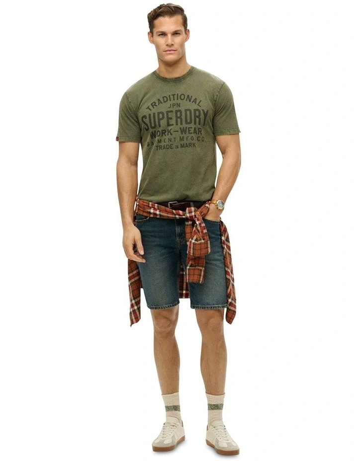 Machined Goods Workwear Tee in Sea Spray Green image 4