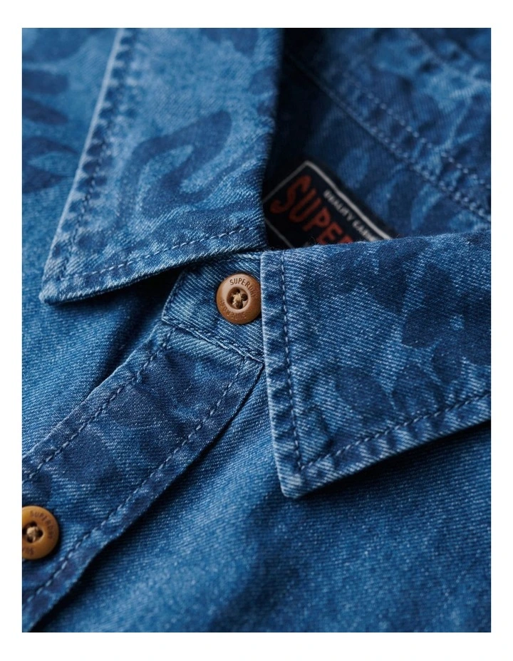 Vintage Loom Short Sleeve Shirt in Surf School Indigo image 3