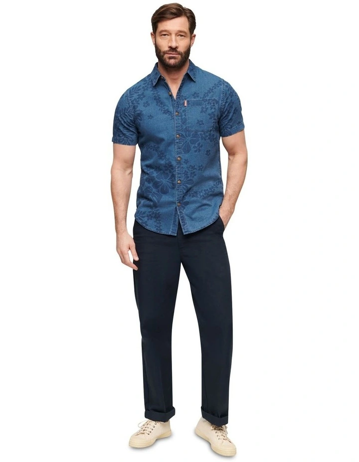 Vintage Loom Short Sleeve Shirt in Surf School Indigo image 5