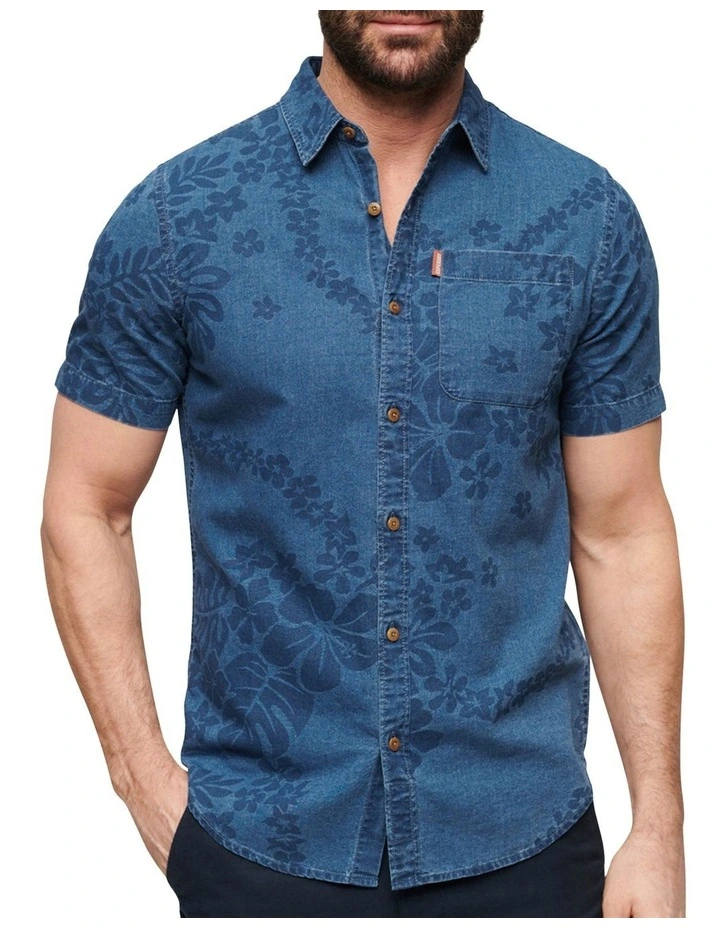 Vintage Loom Short Sleeve Shirt in Surf School Indigo image 6