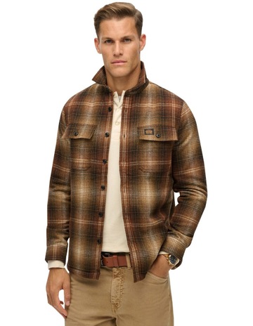 Wool Miller Overshirt in Haze Ombre Brown