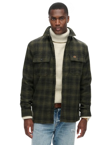 Wool Miller Overshirt in Haze Ombre Olive