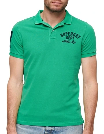 Applique Classic Fit Polo Shirt in Retro Green