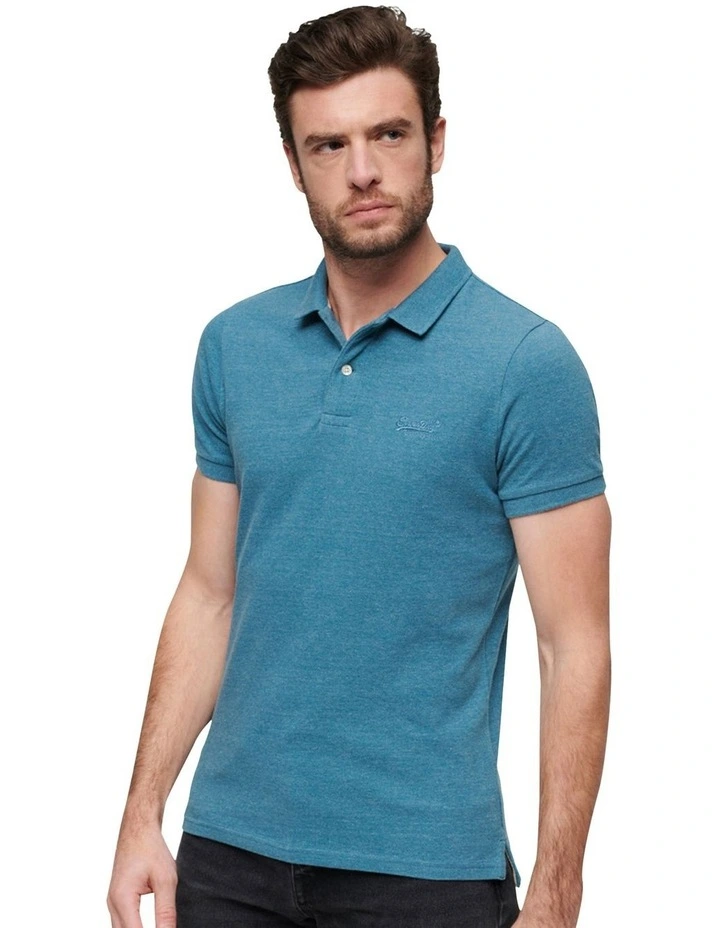 Classic Pique Polo in Alaskan Blue Marle image 3