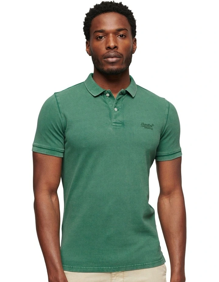 Vintage Destroy Polo in Light Fern Green image 1