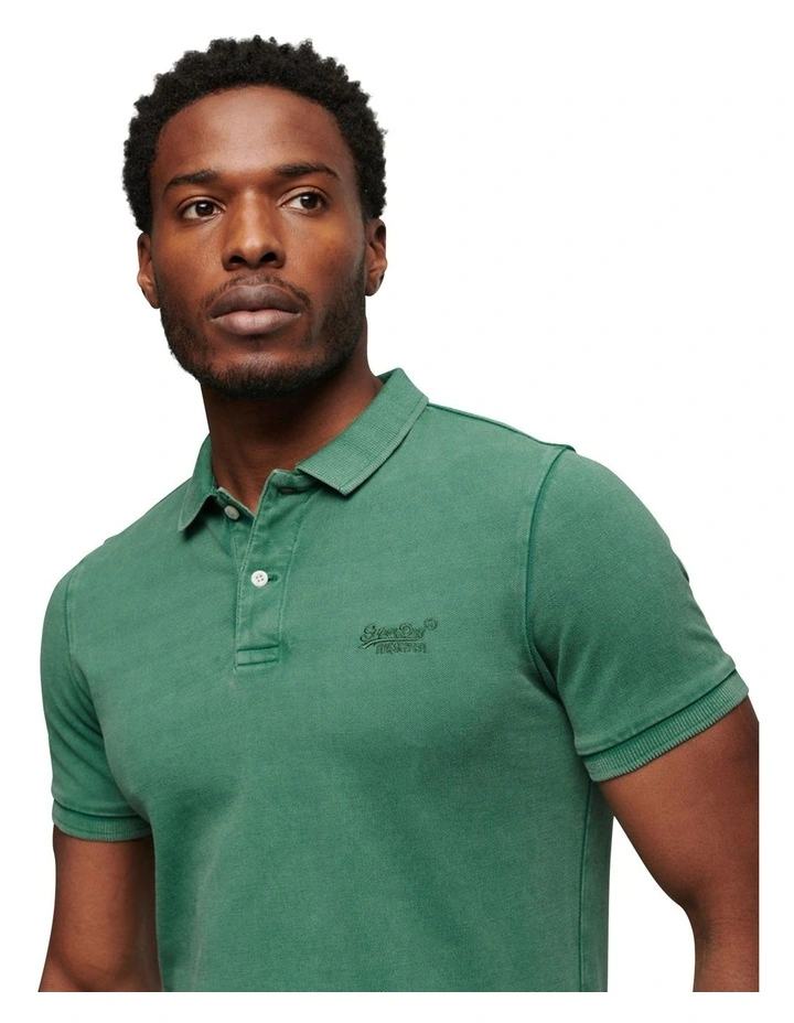 Vintage Destroy Polo in Light Fern Green image 2