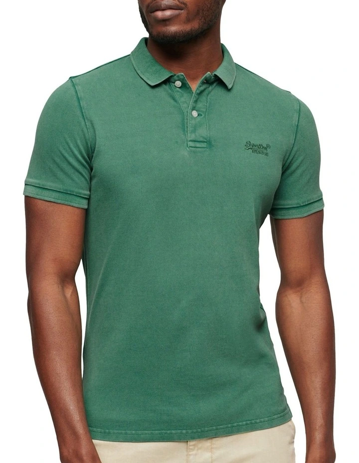 Vintage Destroy Polo in Light Fern Green image 6