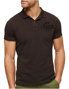Applique Classic Fit Polo in Dusty Brown