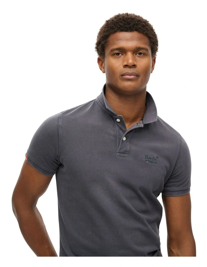 Vintage Destroyed Polo Shirt in Black image 1