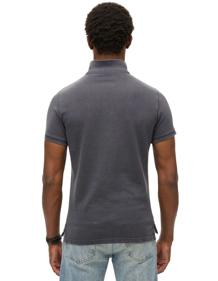 Vintage Destroyed Polo Shirt in Black image 2