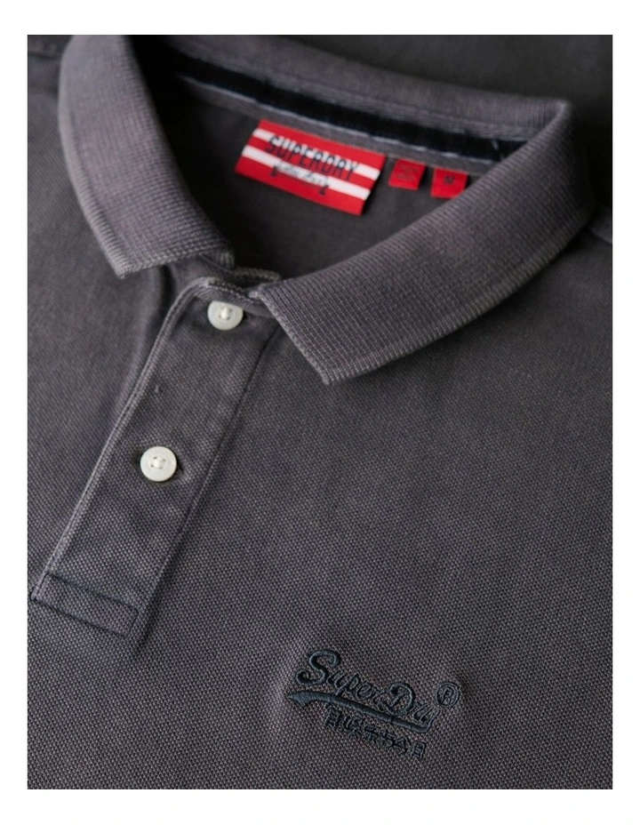 Vintage Destroyed Polo Shirt in Black image 4
