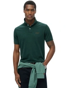 Vintage Destroy Polo in Enamel Green