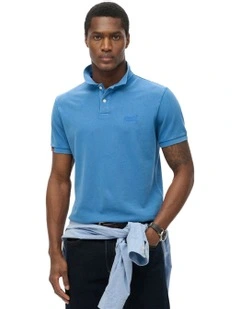 Vintage Destroy Polo in Monaco Blue