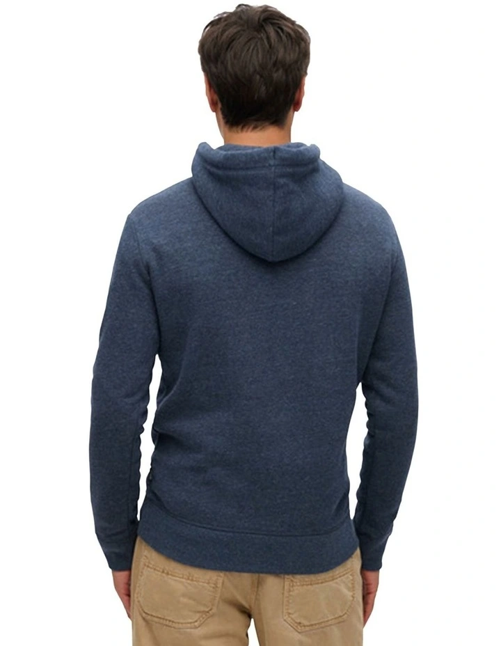 Classic Vintage Logo Graphic Hoodie in Vintage Navy Marl image 2