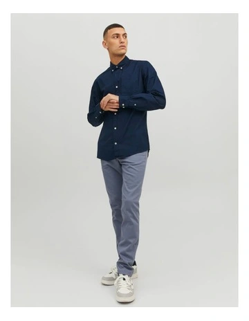 Oxford Long Sleeve Shirt in Navy Blazer